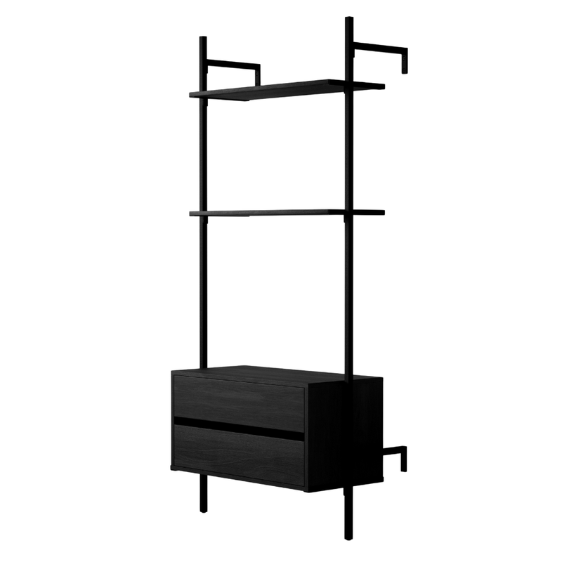 Frame Walk-In förvaringssystem med 1 sektion och byrå - (2 hyllor + 1 byrå)