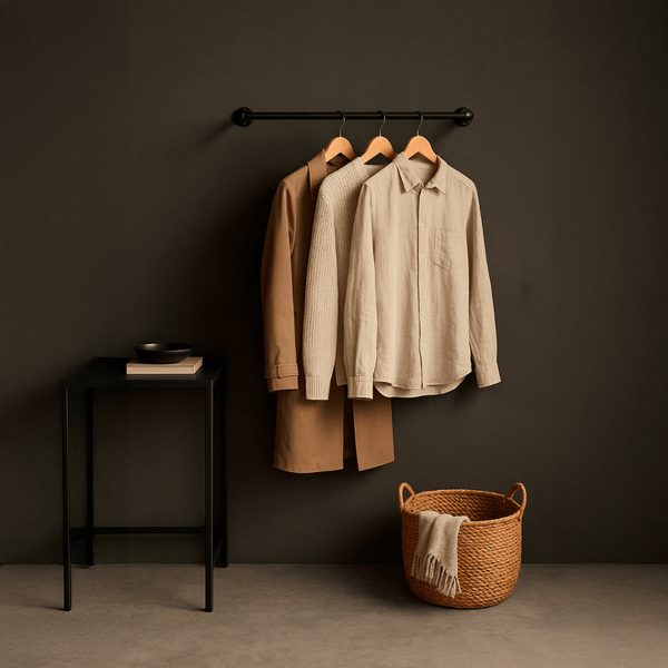 Joey – Väggmonterad klädstång i svarta rör