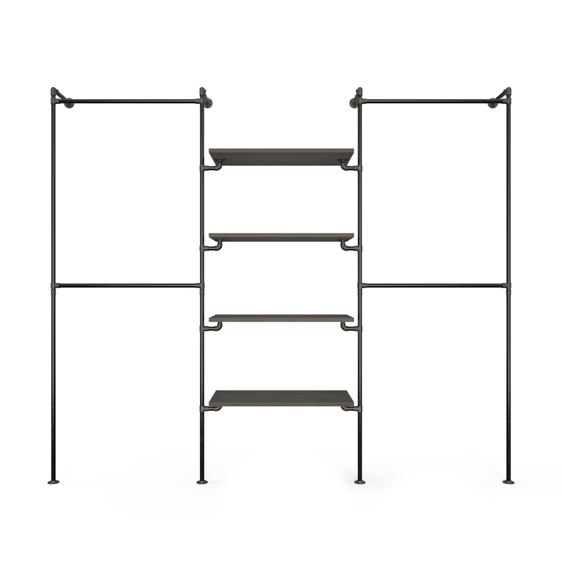 Original Walk-in förvaringssystem med 3 sektioner - (2 stänger / 4 hyllor / 2 stänger)