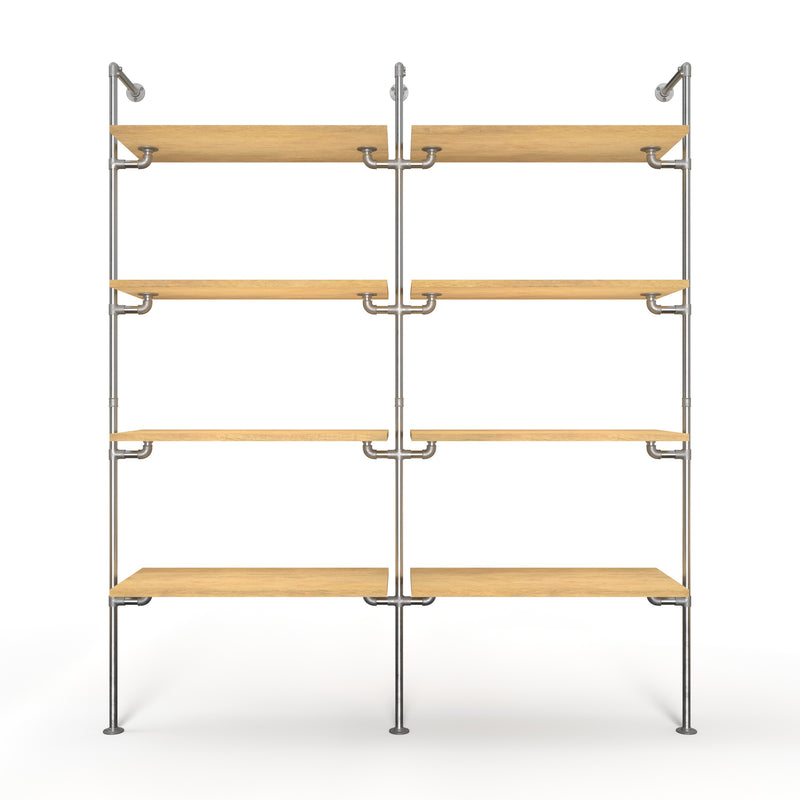 Original Walk-in förvaringssystem med 2 sektioner - (4 hyllor / 4 hyllor)