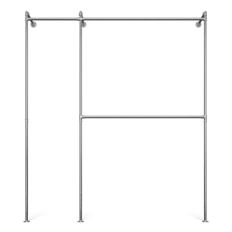 Original Walk-in klädställning med 2 sektioner - (1 stång / 2 stänger)