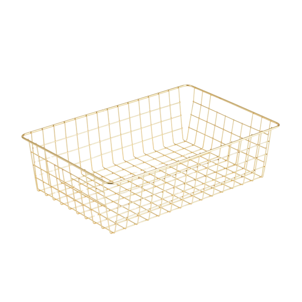 Pre-loved trådkorg till underkläder och strumpor i guld eller svart Stor