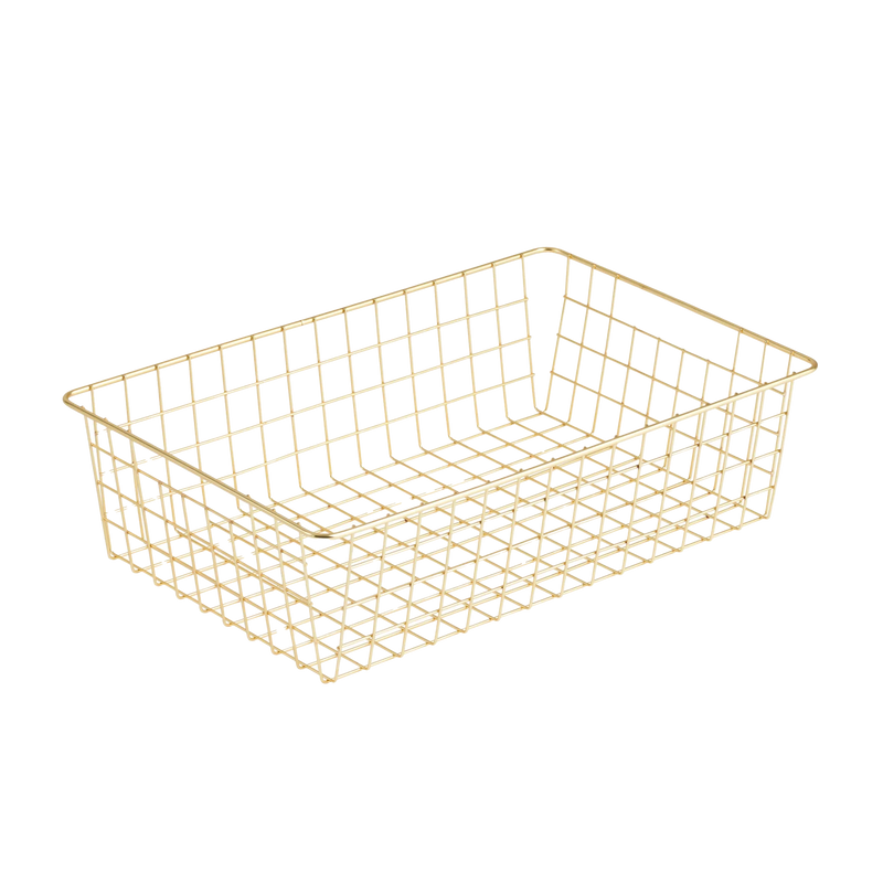 Pre-loved trådkorg till underkläder och strumpor i guld eller svart Stor